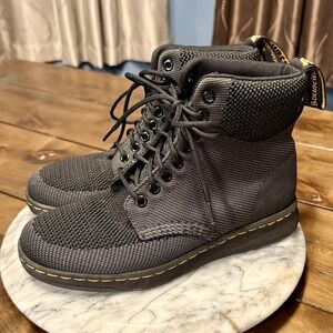 Doc Dr Martens Rigal Knit Ankle Boots Shoes Gray Black Casual Lace Up Sz EU 38